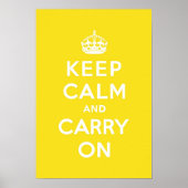 Houd kalm en draai op Hansa gele, witte tekst Poster (Voorkant)