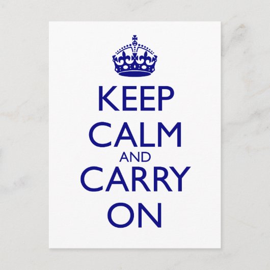 Houd kalm en draai op zee blauwe tekst briefkaart (Voorkant)