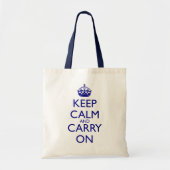 Houd kalm en draai op zee blauwe tekst tote bag (Voorkant)