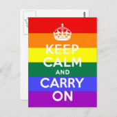 Houd kalm en draai regenboog aan briefkaart (Voorkant / Achterkant)