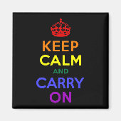 Houd kalm en draai regenboog aan magneet (Voorkant)