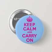 Houd kalm en draai warm roze. Beste prijs! Ronde Button 5,7 Cm (Voorkant /achterkant)