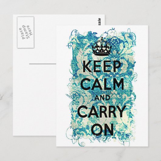 Houd kalm en drager op de schokdemper van de Grung Briefkaart (Voorkant / Achterkant)