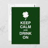 Houd kalm en Drink aan Briefkaart (Voorkant / Achterkant)