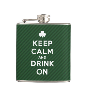 Houd kalm en Drink aan - Funny St. Patrick kolf Heupfles