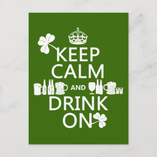 Houd kalm en Drink aan (irish st patricks) Briefkaart