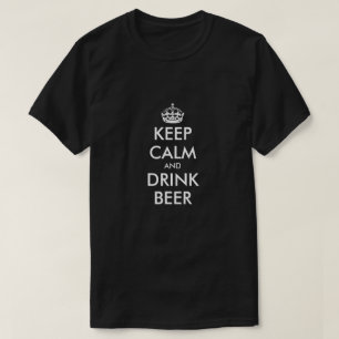 Houd kalm en drink biertypografie op shirt