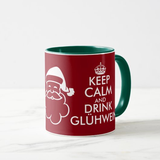 Houd kalm en drink Glühwein Kerstmis mok (Voorkant rechts)