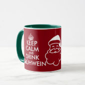 Houd kalm en drink Glühwein Kerstmis mok (Voorkant links)