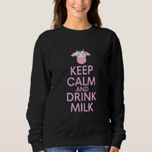 Houd kalm en drink Koe melk zuivelkoffie zuiveldra Trui
