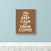 Houd kalm en drink koffiedoek print cafe decor (Insitu (Houten vloer))