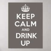 Houd kalm en Drink omhoog Poster - cacao (Voorkant)