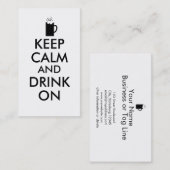 Houd kalm en Drink op bietendopjes Visitekaartje (Voorkant / Achterkant)