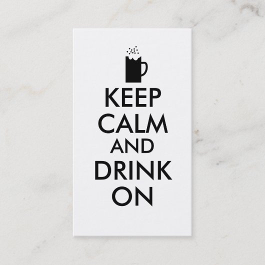 Houd kalm en Drink op bietendopjes Visitekaartje (Voorkant)