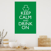 Houd kalm en Drink op Groen Poster (Keuken)