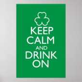 Houd kalm en Drink op Groen Poster (Voorkant)