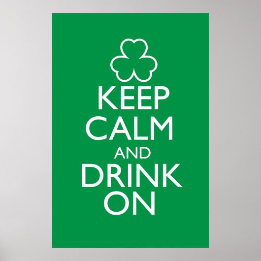 Houd kalm en Drink op Groen Poster (Voorkant)
