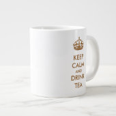 Houd Kalm en Drink Theebruin Natuurlijk Kraftpapie Grote Koffiekop (Voorkant rechts)
