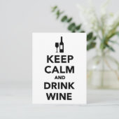 Houd kalm en drink wijn briefkaart (Staand voorkant)