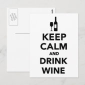 Houd kalm en drink wijn briefkaart (Voorkant / Achterkant)