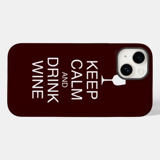 Houd Kalm en Drink Wijngrappig donkerrood Case-Mate iPhone Case (Achterkant (horizontaal))
