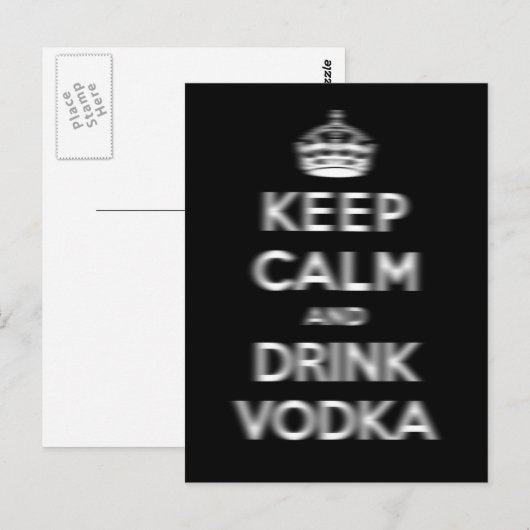 Houd kalm en drink wodka briefkaart (Voorkant / Achterkant)