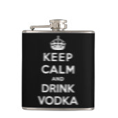 Houd kalm en drink wodka heupfles (Voorkant)