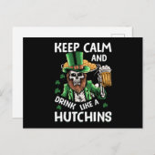 Houd kalm en Drink zoals Hutchins St Patricks Day Briefkaart (Voorkant / Achterkant)