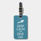 Houd kalm en duik op aangepast bagagelabel (Voorkant verticaal)