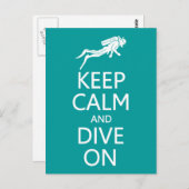 Houd kalm en duik op het briefkaart van de douanek (Voorkant / Achterkant)