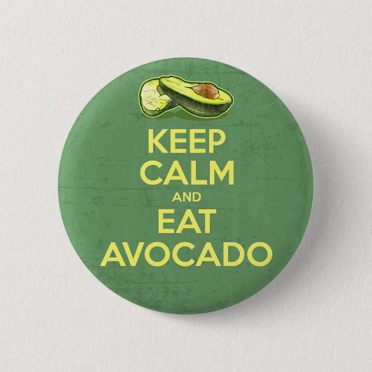 Houd kalm en eet Avocado Ronde Button 5,7 Cm (Voorkant)