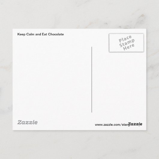 Houd Kalm en eet Chocolade Briefkaart (Achterkant)