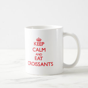 Houd kalm en eet Croissants op Koffiemok