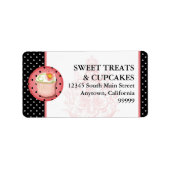 Houd kalm en eet cupcakes Bakkerij Zakelijk adres Etiket (Voorkant)