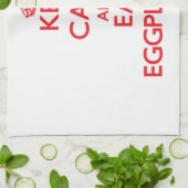 Houd kalm en eet Eggplanten Theedoek (Gevouwen)