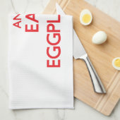 Houd kalm en eet Eggplanten Theedoek (Quarter Fold)