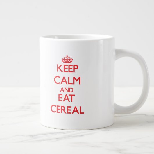 Houd kalm en eet granen grote koffiekop (Rechts)
