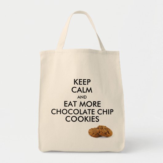 Houd kalm en eet meer chocolade Chip koekjes Tote Bag (Voorkant)