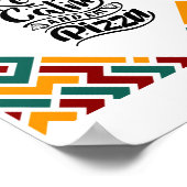 Houd kalm en eet Pizza op Poster (Hoek)