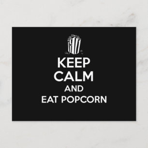 Houd kalm en eet popcorn afdrukopdraf dozen G Briefkaart