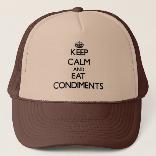 Houd kalm en eet Voorwaarden Trucker Pet (Voorkant)