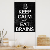 Houd kalm- en etenbrains Poster (Keuken)