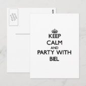 Houd kalm en feest met Biel Briefkaart (Voorkant / Achterkant)