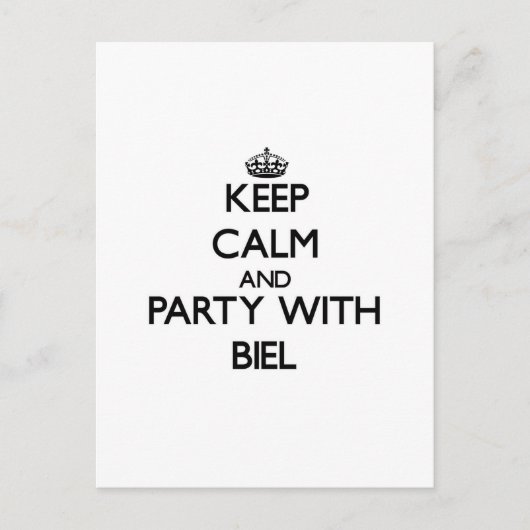 Houd kalm en feest met Biel Briefkaart (Voorkant)