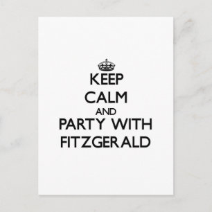 Houd kalm en feest met Fitzgerald Briefkaart