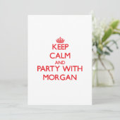 Houd kalm en feest met Morgan Kaart (Staand voorkant)