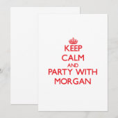 Houd kalm en feest met Morgan Kaart (Voorkant / Achterkant)