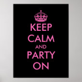 Houd kalm en feest op Poster | (Voorkant)