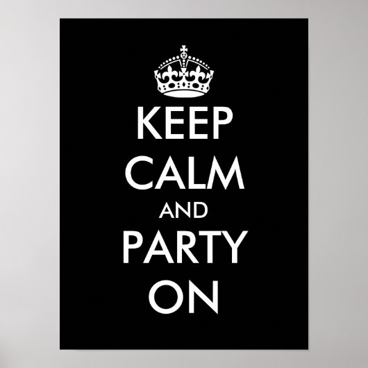 Houd kalm en feest op Poster (Voorkant)