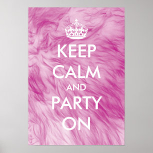 Houd kalm en feest op poster ACHTERGROND